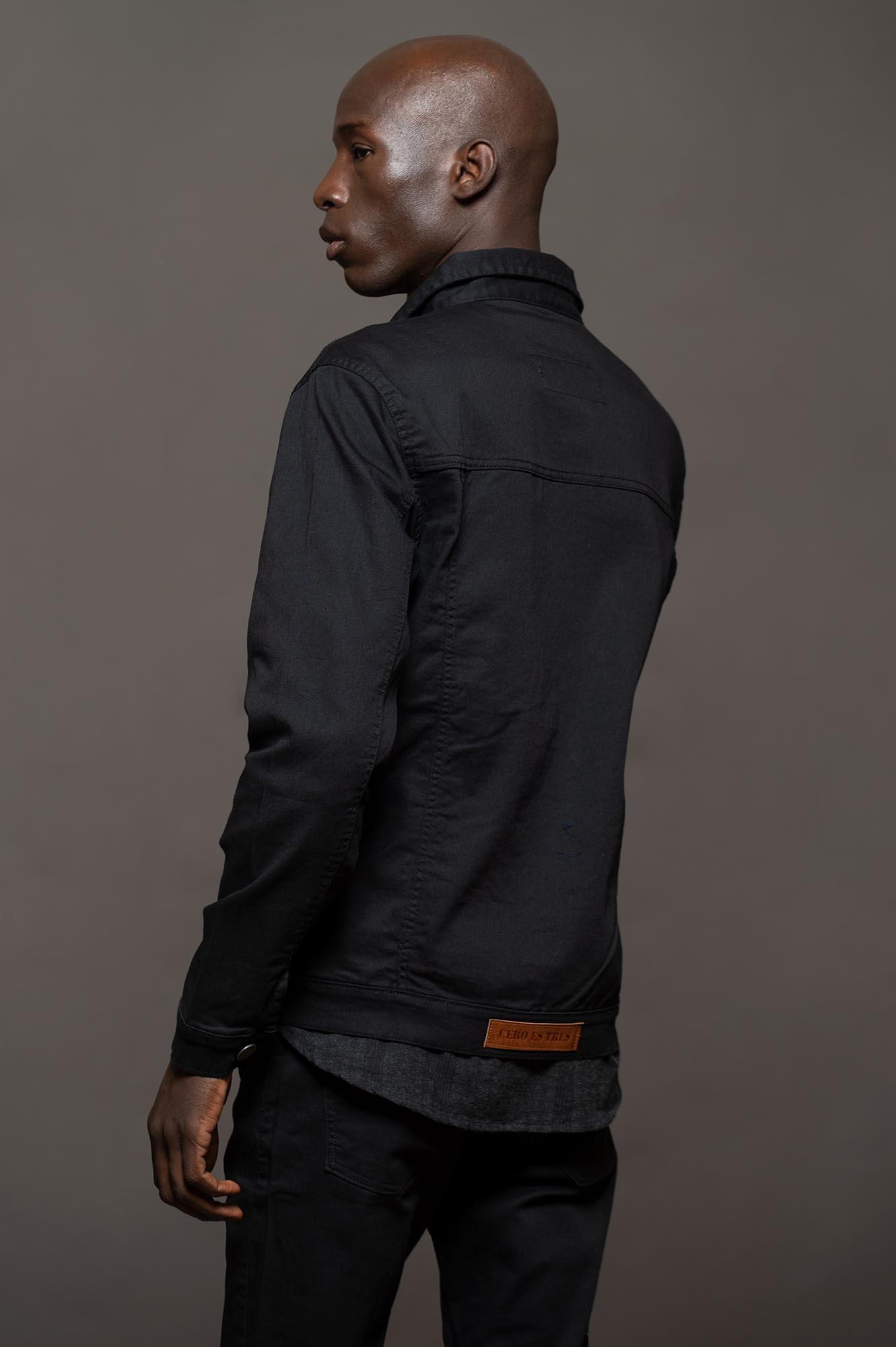 8001NE - CAMPERA DE  JEAN CRETA NEGRO